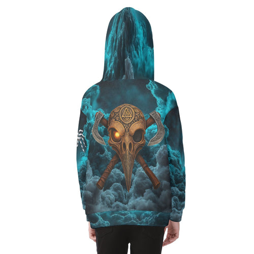 All-Over Print Kid's Heavy Fleece Zip Up Hoodie