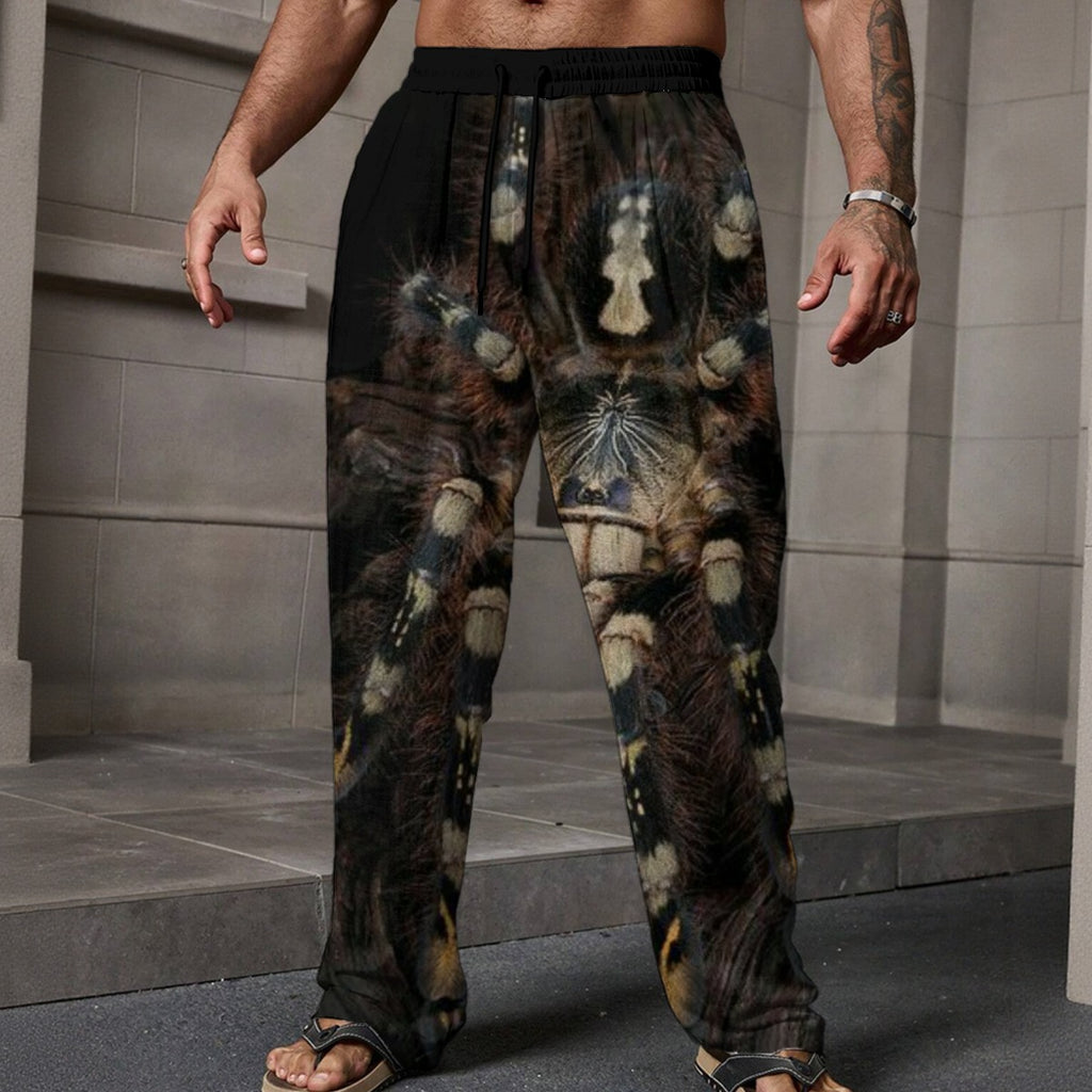 All-Over Print Men's Loose Casual Pants With Pocket