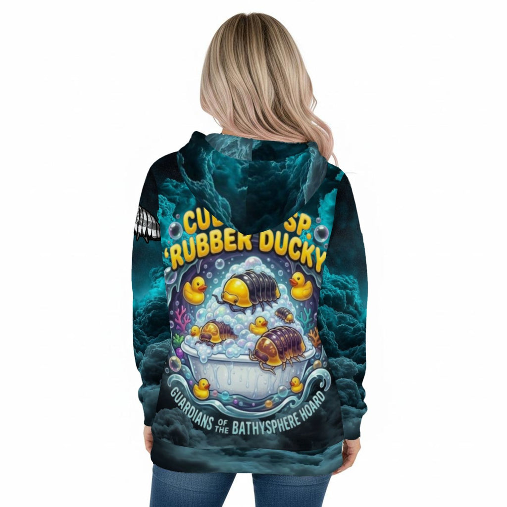 All-Over Print Women's Pullover Hoodie With Drawstring